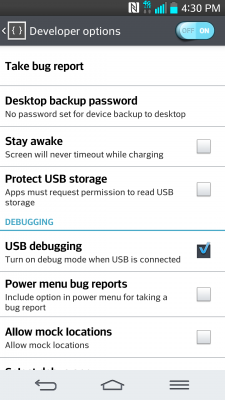 USB Debugging off