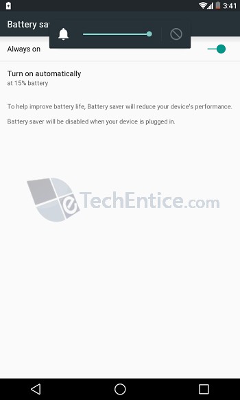 Battery Saver Auto Turn on Android L