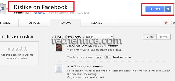 Facebook Dislike extension for Google Chrome