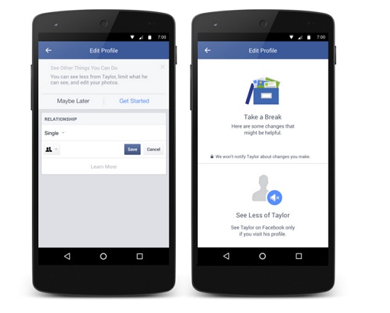 Facebook adds new Tool to ease situation between ex-lovers