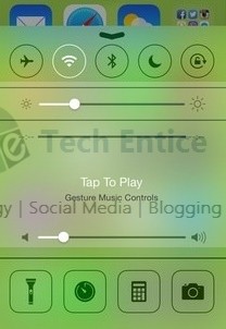 Gesture Control iOS Control Centre