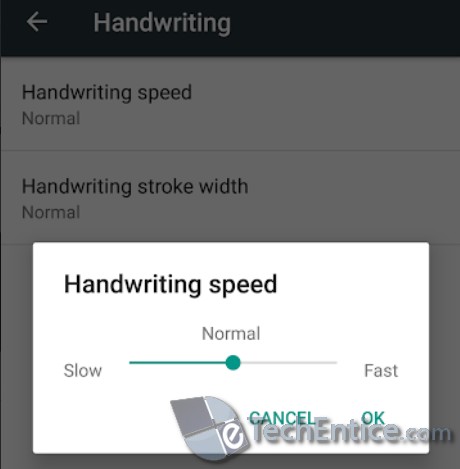 Increase Or Decrease the Handwriting Speed