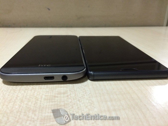 HTC One M8 Sony Xperia Z3 thickness compare