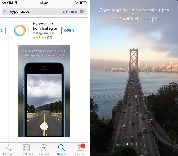 Instagram's Hyperlapse -the separate video editing app