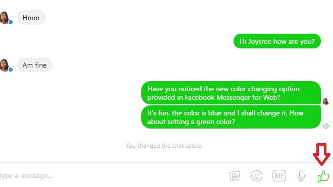 How to change facebook chat color