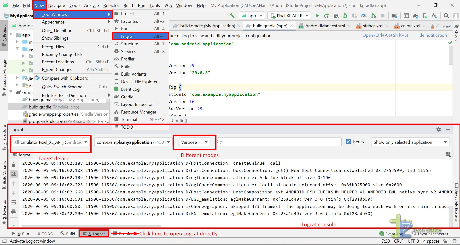 android studio debug on physical device