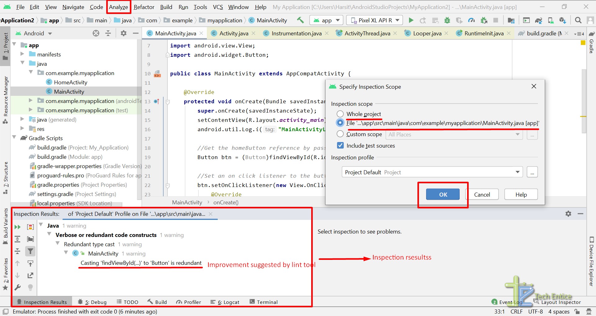 android studio logcat window