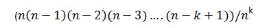 birthday paradox equation