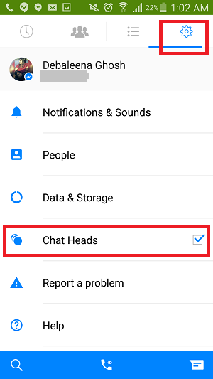 How to disable the annoying chat heads of Facebook Messenger