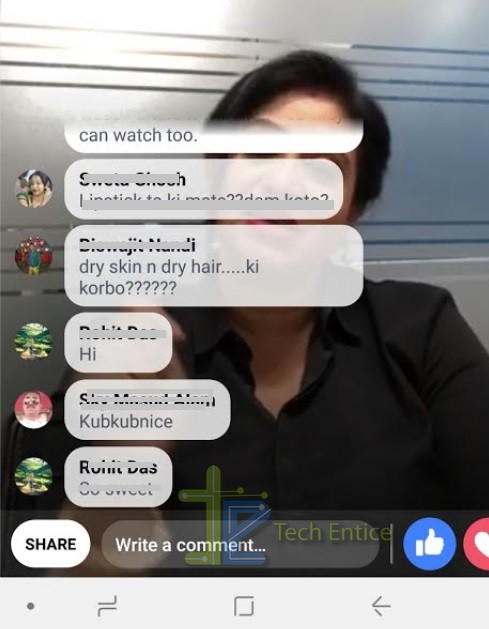 how to delete comment on facebook live show