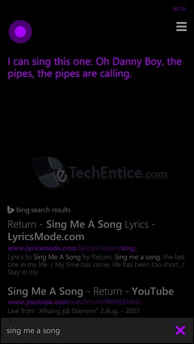 Cortana Singing Song