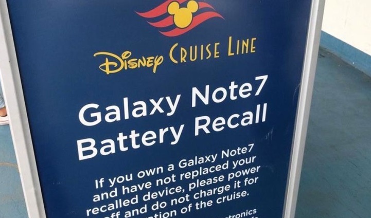 Cruise companies are banning Samsung Note 7 on their cruises