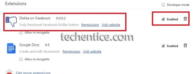 Enable or Disable Facebook Dislike Plugin in Google Chrome