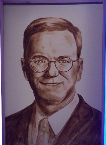 Katsu paints Eric Schmidt with poop