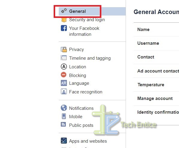 general settings facebook