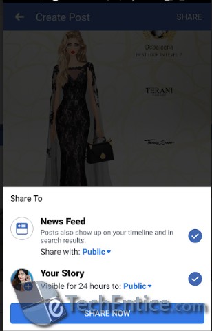 facebook posts and stories