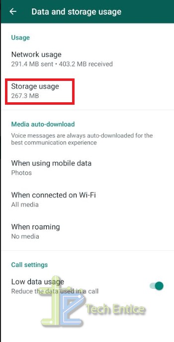 storage usage whatsapp