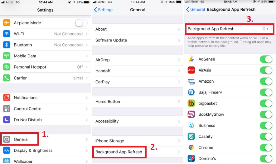 How To Set Background App Refresh On for Wi-Fi Only in iOS 11? - Tech Entice