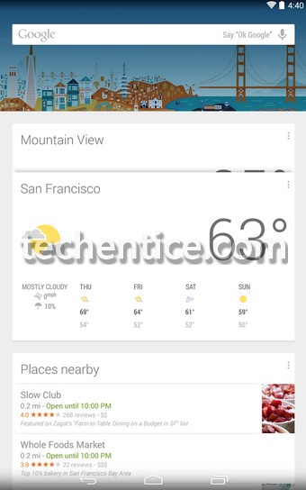 Google Now Launcher for Android KitKat