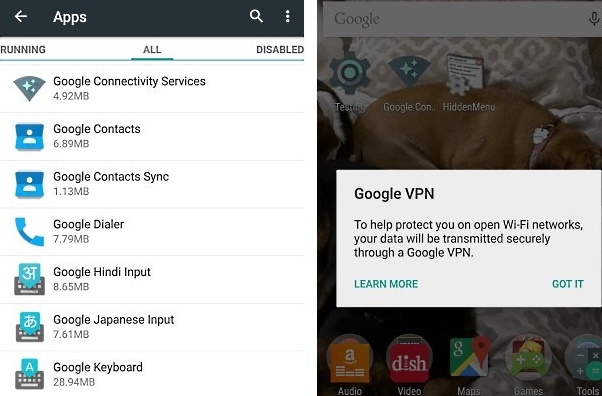 Google VPN in Android 5-1