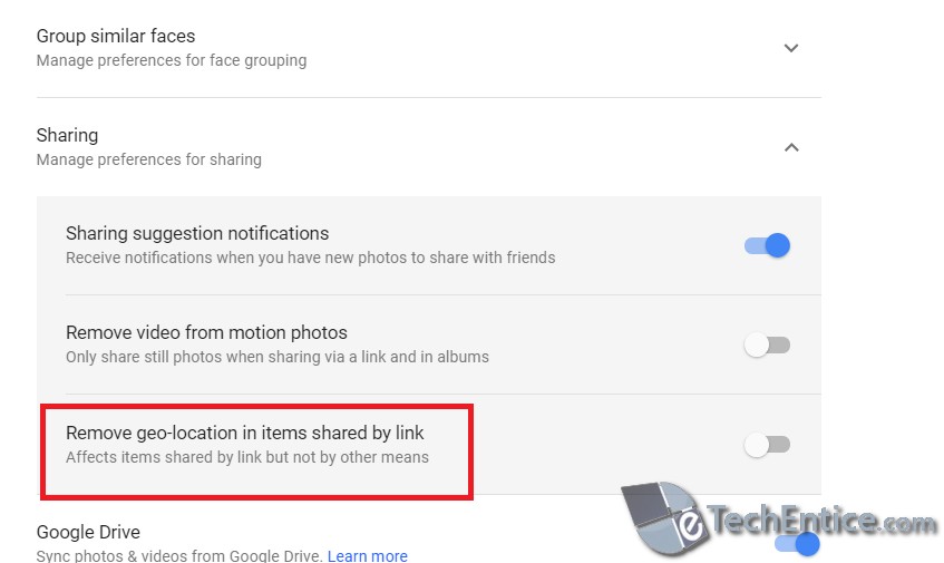 Shared Album Links in Google Photos