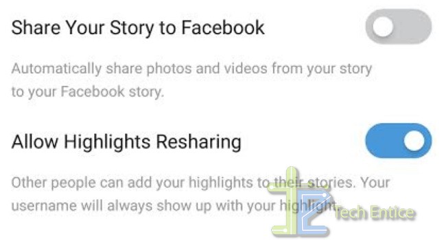 Disable Highlights Resharing On Instagram 