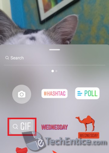 insert gif in Instagram story