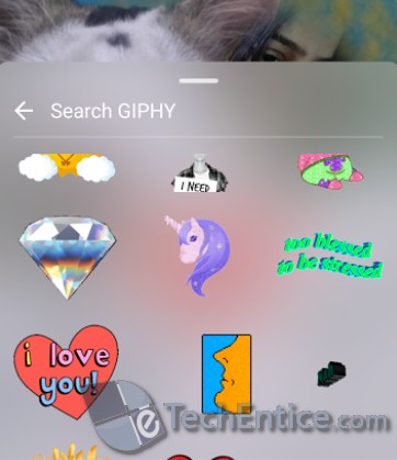 insert gif in Instagram story