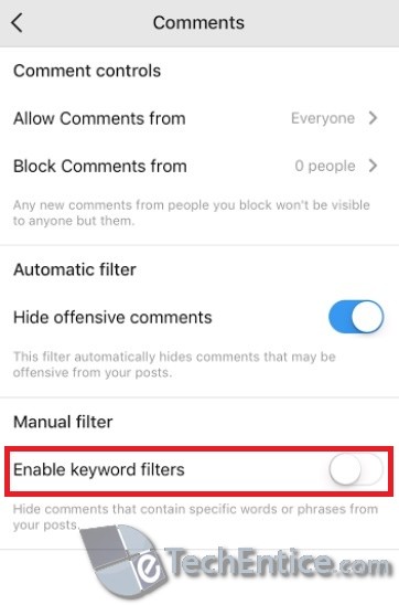 Keyword Filtering  on ios