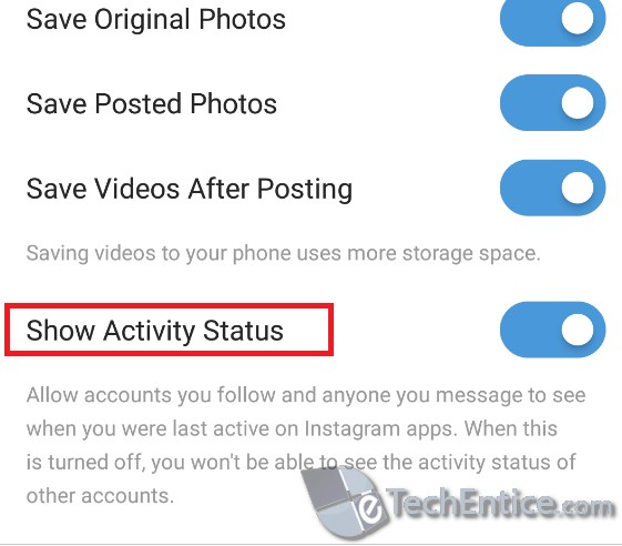 show activity status