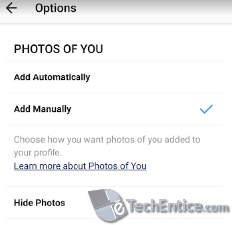 Automatic Inclusion Of Tagged Photos in Instagram 