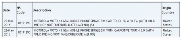 Moto X3 with 5-inch display spotted online