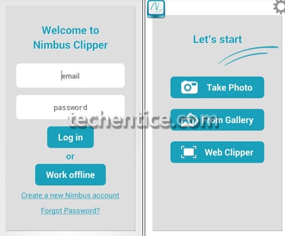 Nimbus Web clipper account login