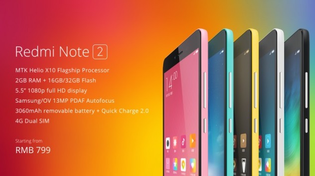 Xiaomi announces Redmi Note 2