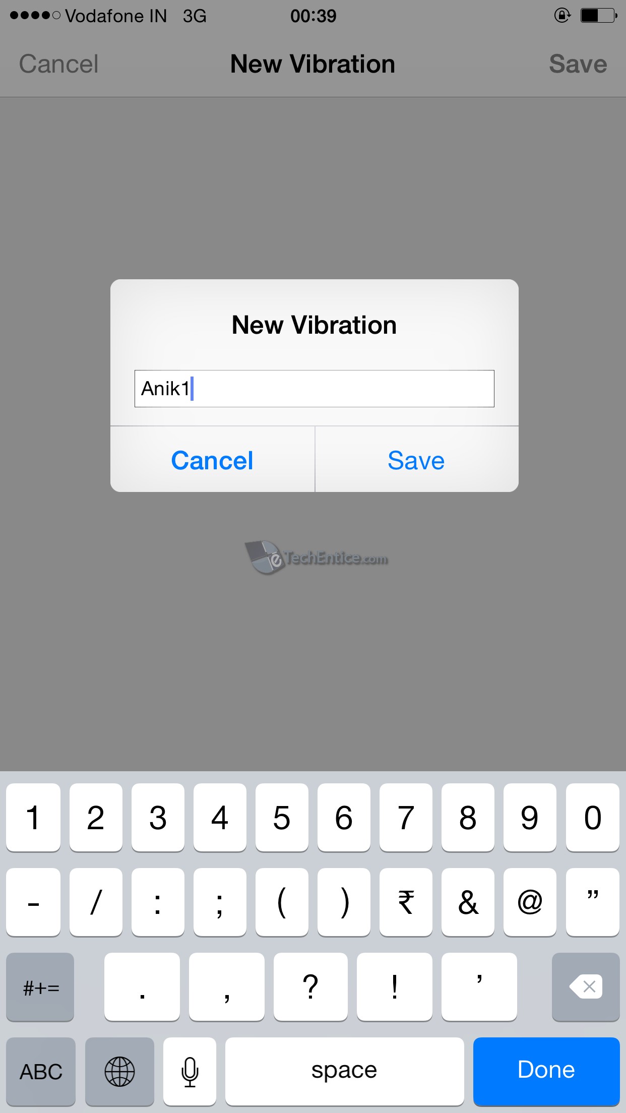 Save vibration