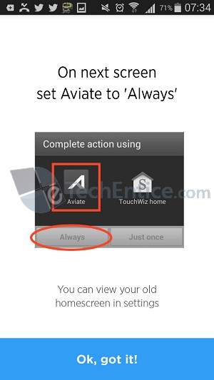 set aviate as default launcher