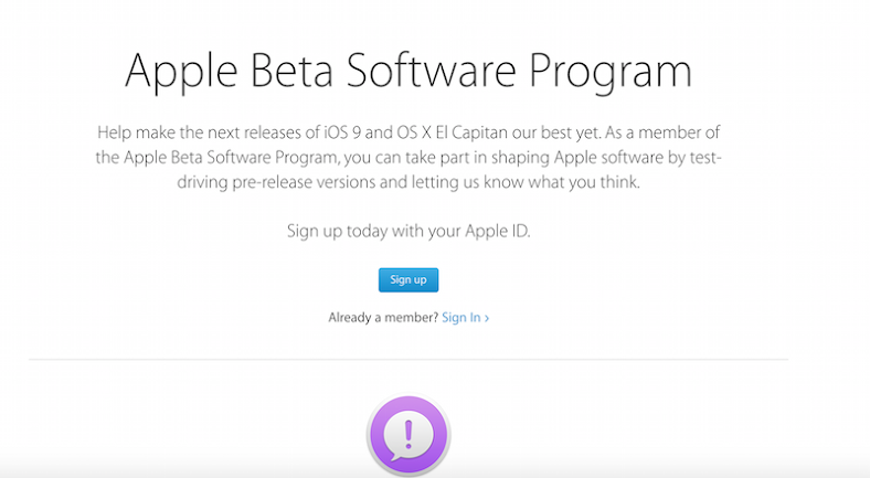 Sign Up for Apple Beta Software Program