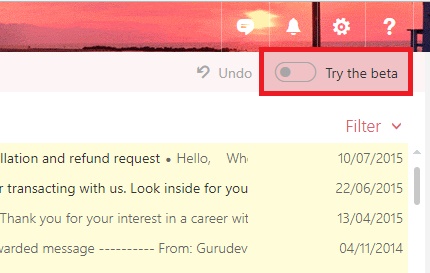 change theme in outlook mail