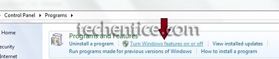 Turn Windows Features On/Off