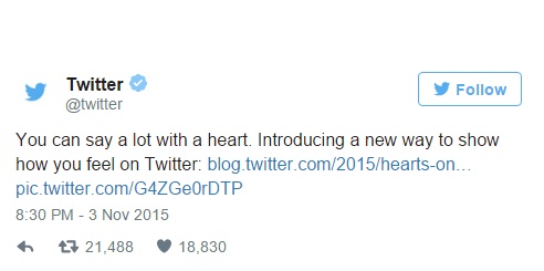 Twitter replaces Favorites with Likes Star icon changed to Heart