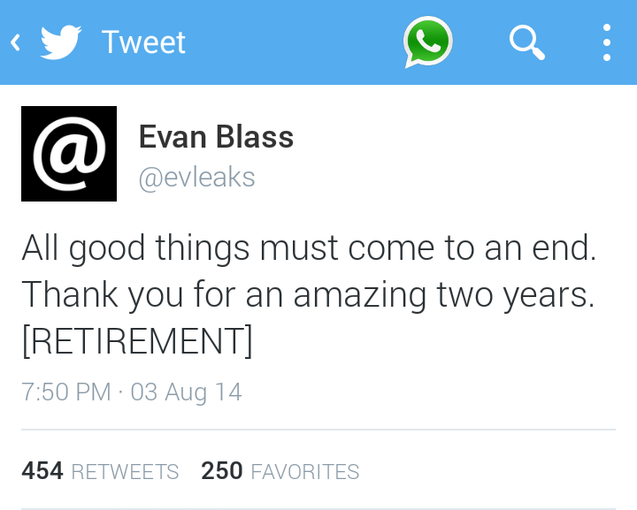 The ultimate leaker @evleaks retires from leaking news