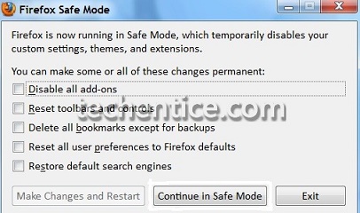 Start Firefox in Safe Mode