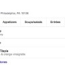 Restaurant menu search in Google
