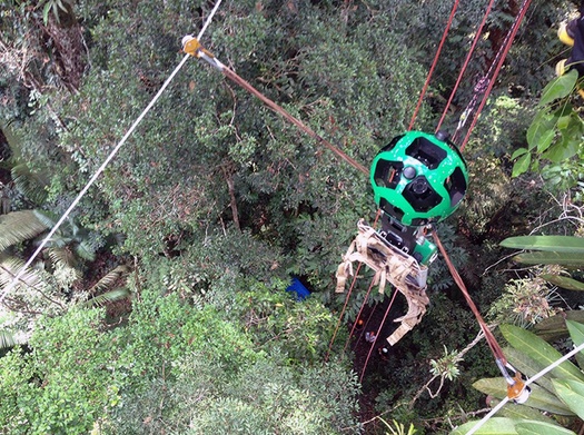 Google Maps' first-ever zip line Street View camera helps to explore the Amazon rainforest