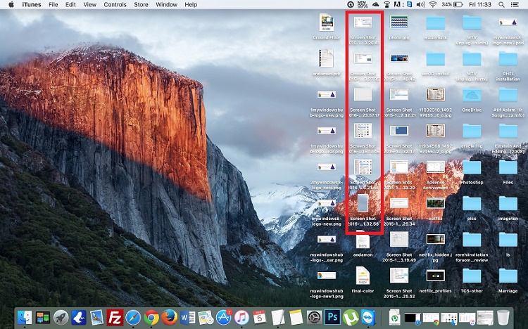 How to capture screenshots in OS X El Capitan?