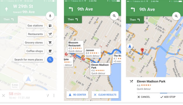 Google Maps receive new update called Pit Stop Feature in iOS