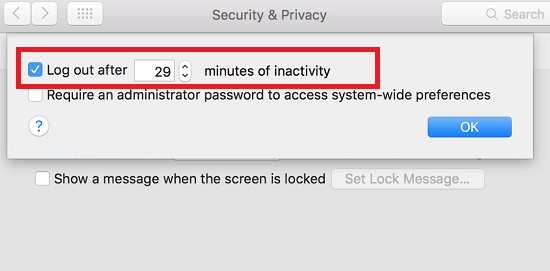 How To Log Off Your Mac After A Set Period Of Inactivity?