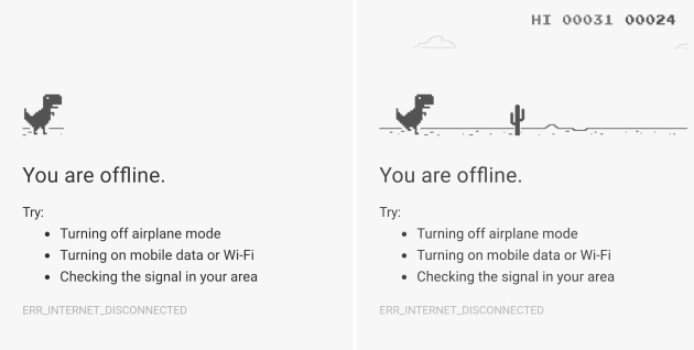 How to Play T-Rex Game of Google Chrome in your smartphone?