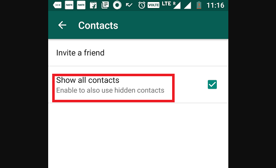 how to hide whatsapp contact in contact list