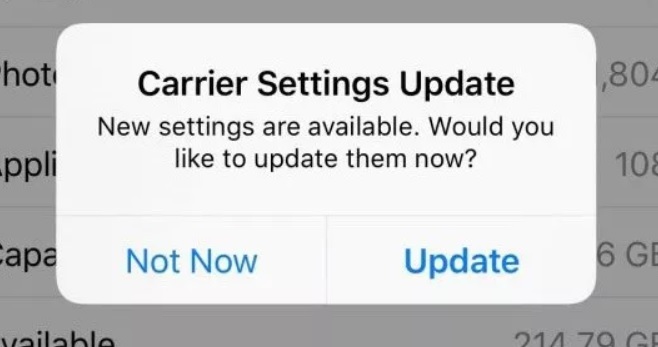 carrier settings update